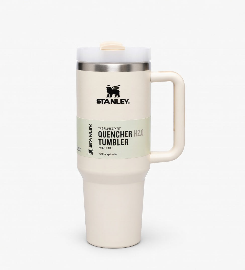 Classic White Stanley Quencher H2.0 40 OZ – Minimalist Premium Tumbler