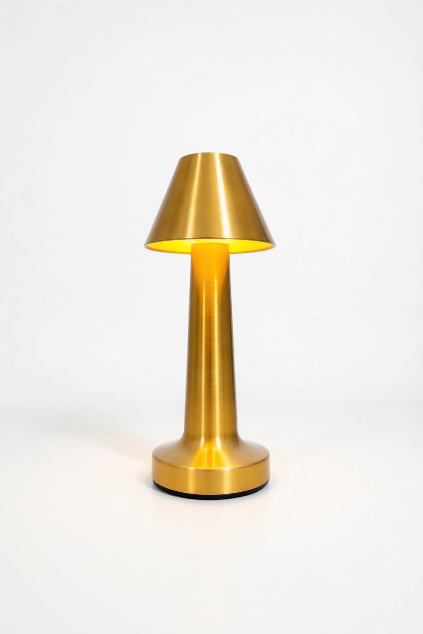 Luxury Touch Control LED Table Brass Rechargeable Lamp – 3 Color Modes