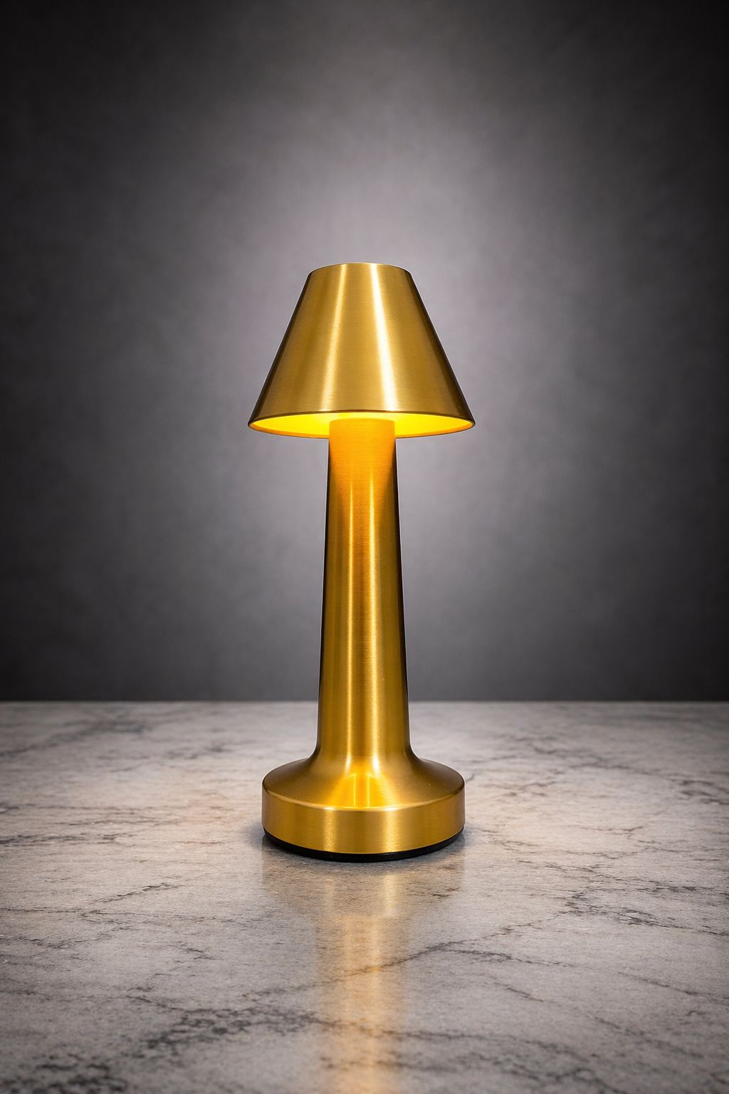 Luxury Touch Control LED Table Brass Rechargeable Lamp – 3 Color Modes
