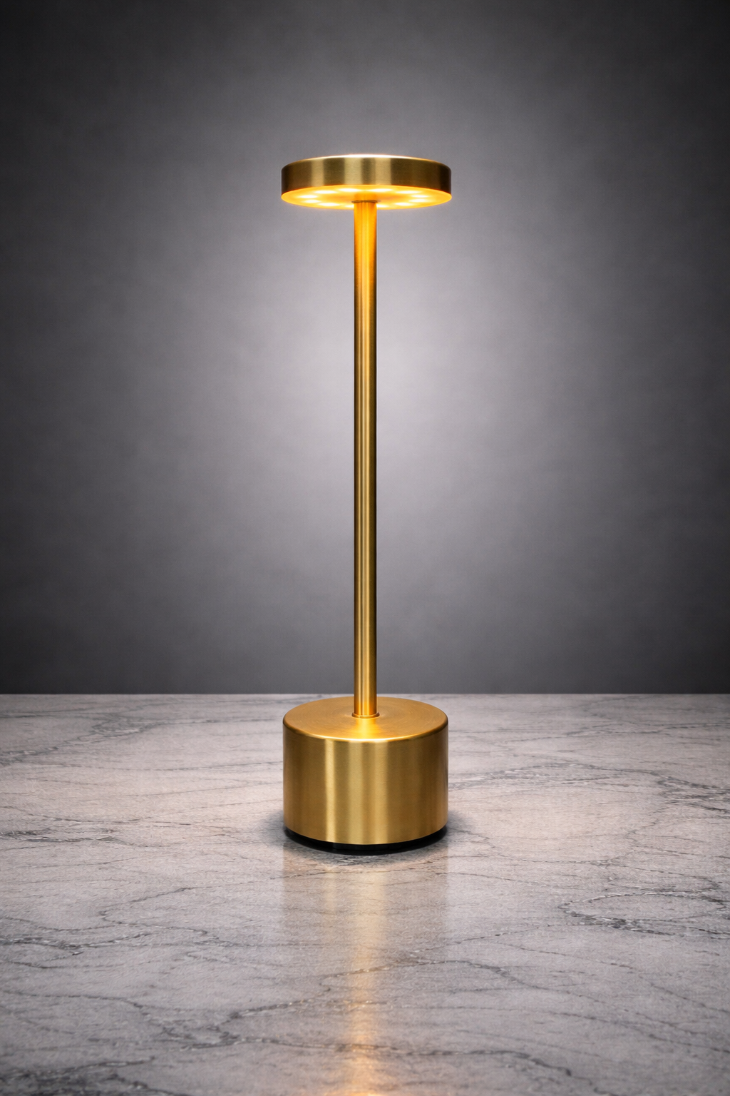 Luxury Touch Control LED Table Halo Slim Disc Rechargeable Lamp – 3 Color Modes