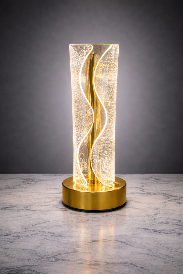 Luxury Touch Control LED Crystal Wave Lamp – 3 Color Modes
