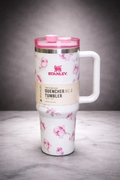 Rose Print Stanley Quencher H2.0 40 OZ – Chic & Trendy Tumbler