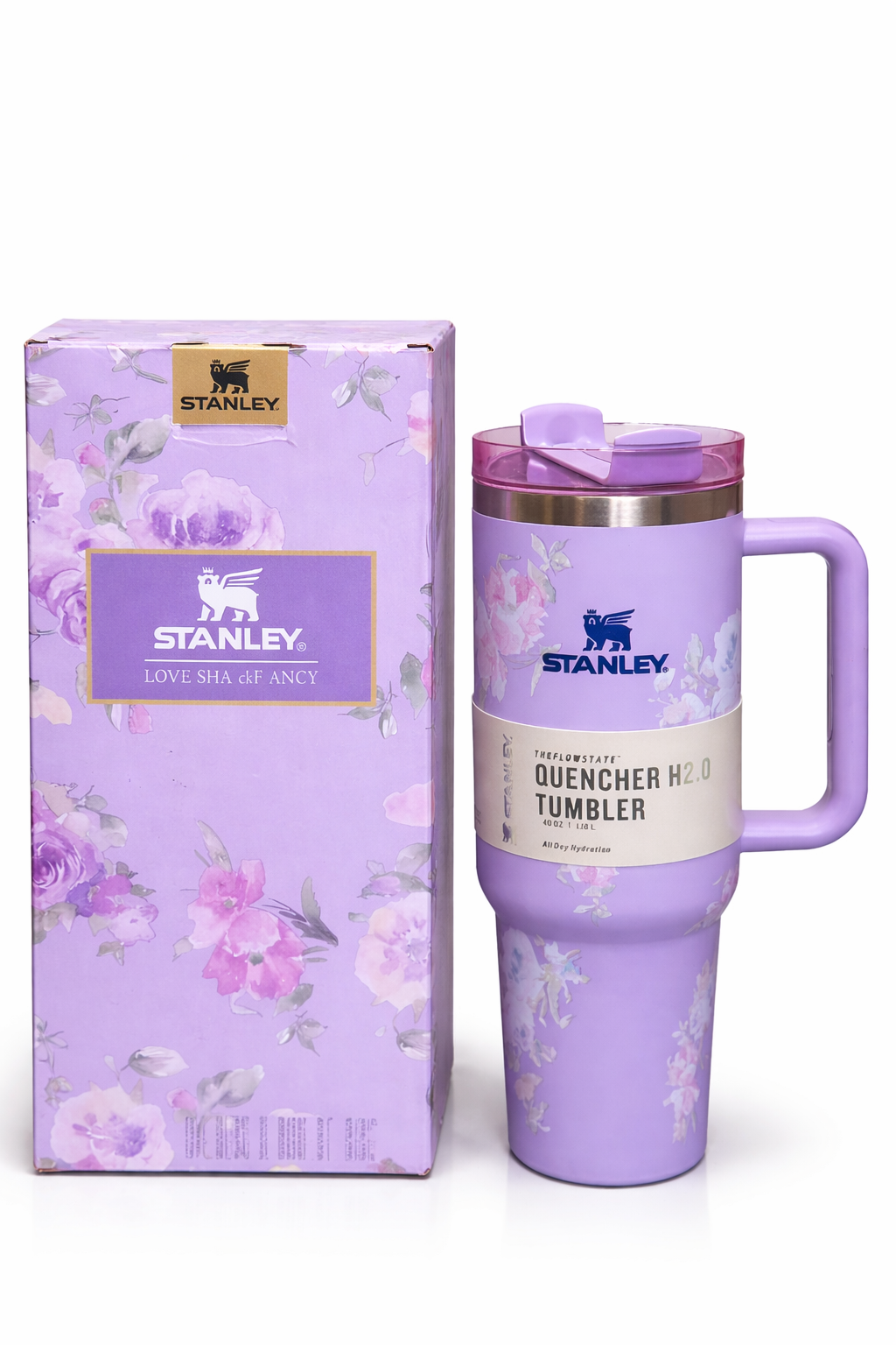 Floral Quencher Stanley H2.0 40 OZ – Purple Blossom Edition Tumbler