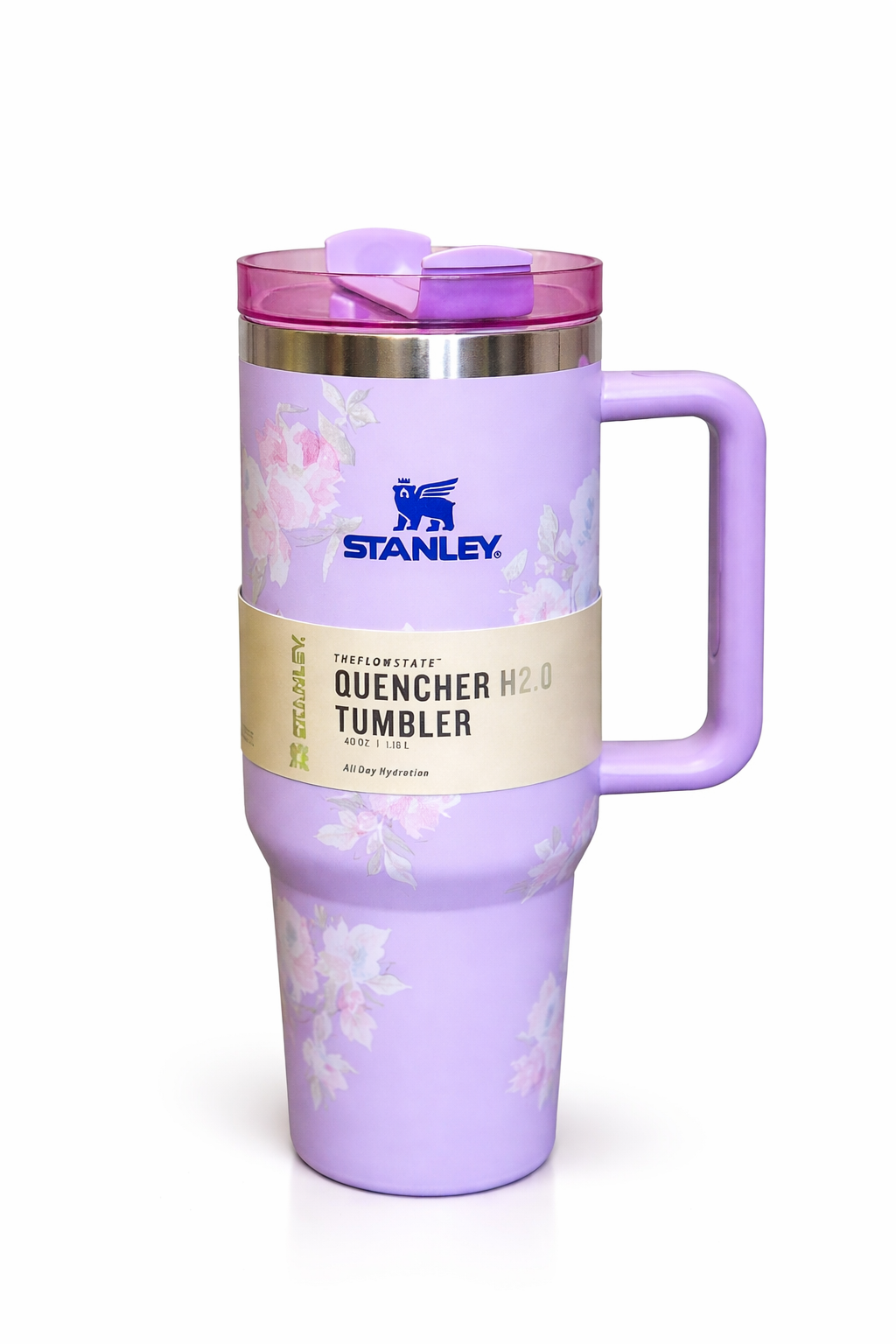 Floral Quencher Stanley H2.0 40 OZ – Purple Blossom Edition Tumbler
