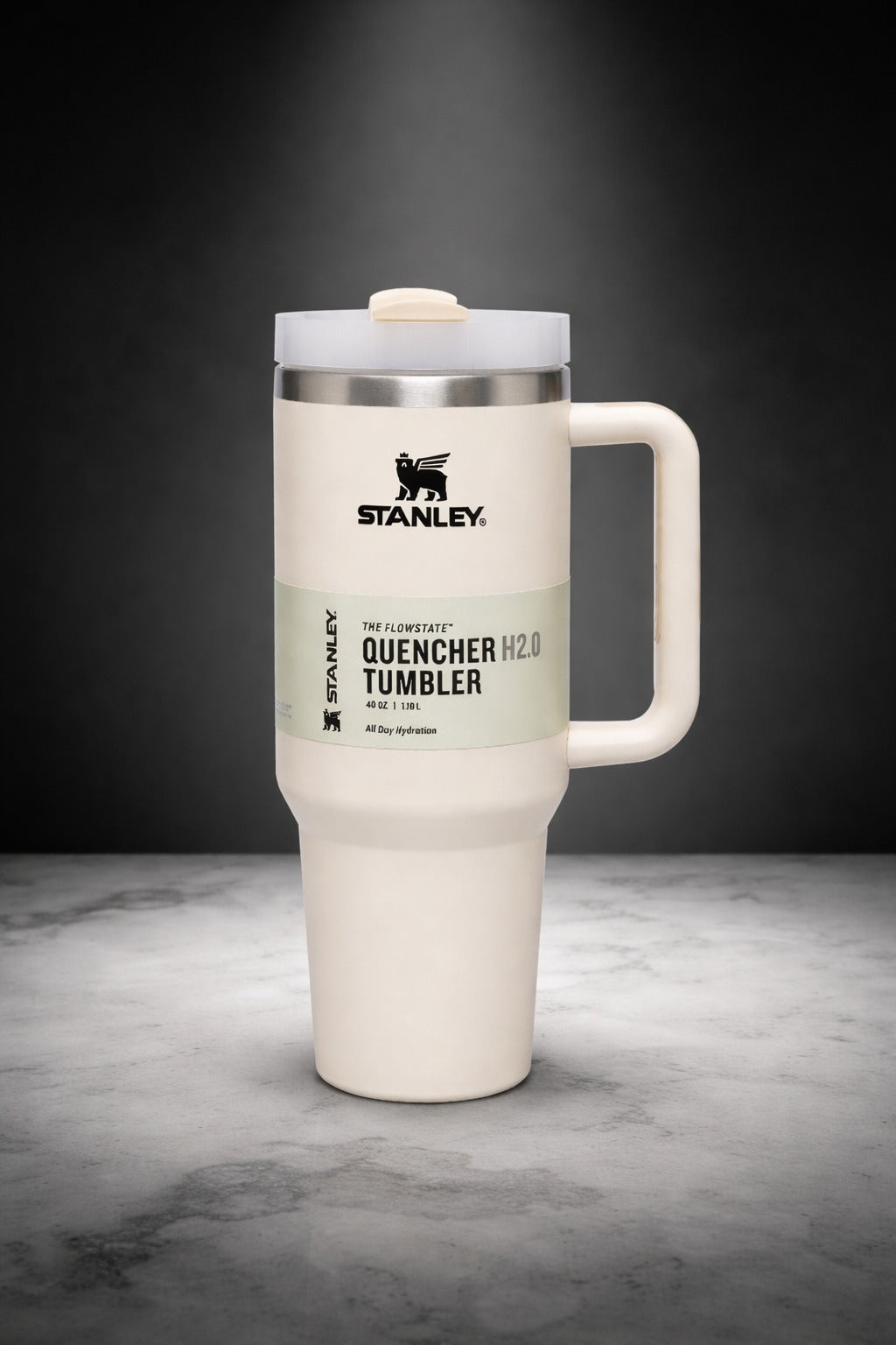 Classic White Stanley Quencher H2.0 40 OZ – Minimalist Premium Tumbler